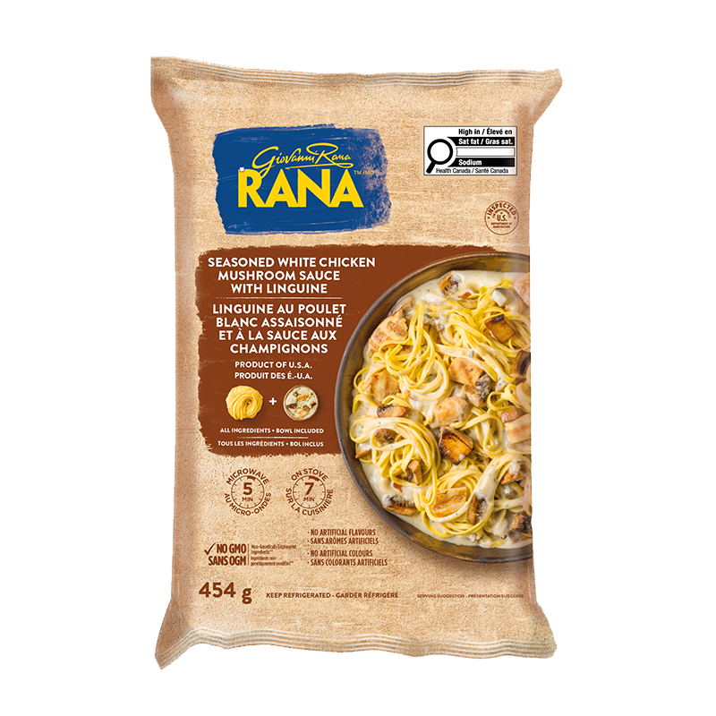 LINGUINE AU POULET BLANC ASSAISONNÉ ET À LA SAUCE AUX CHAMPIGNONS