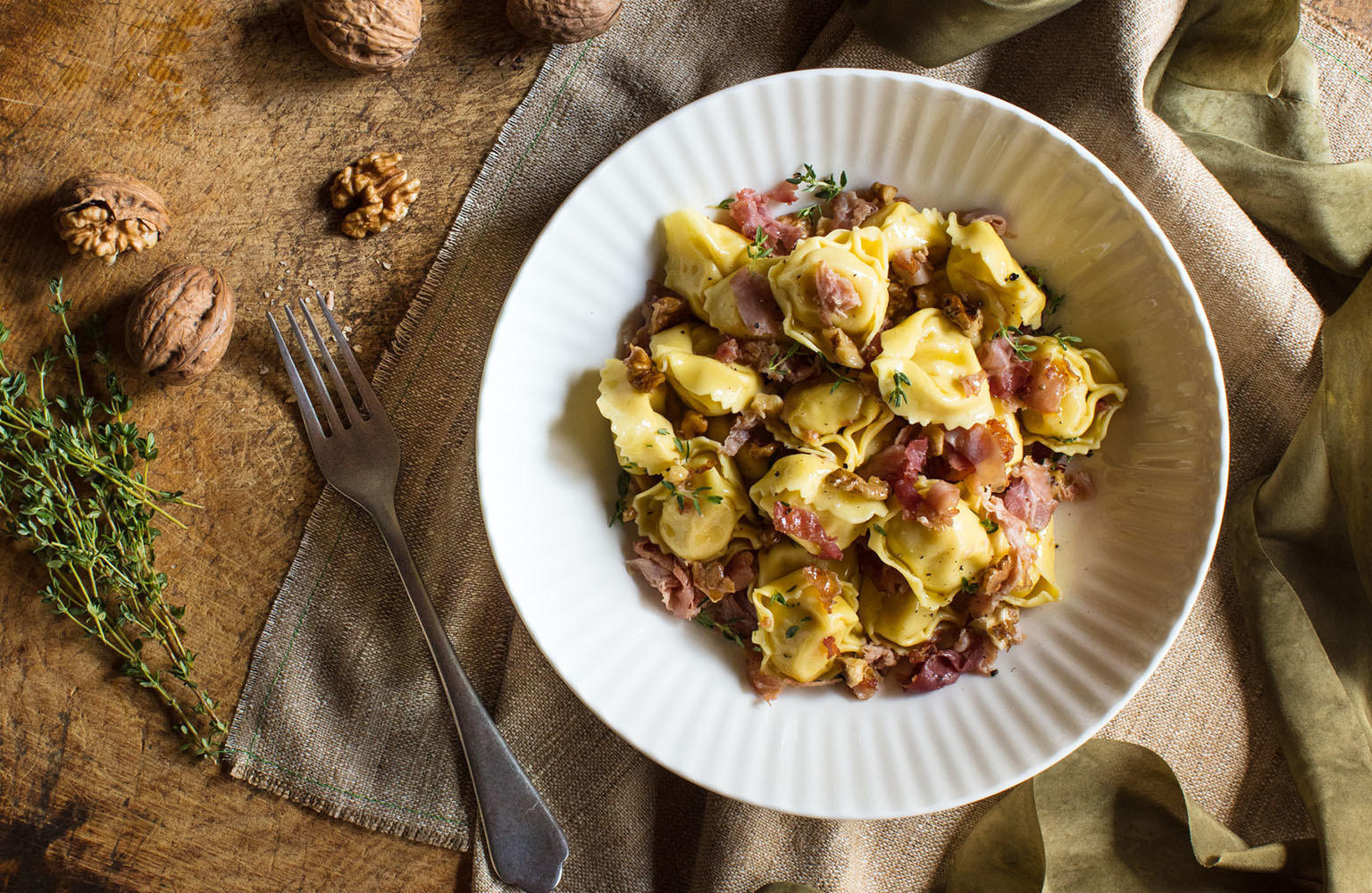 Tortelloni Steinpilze mit Walnüssen, Schinken und Thymian - Giovanni Rana