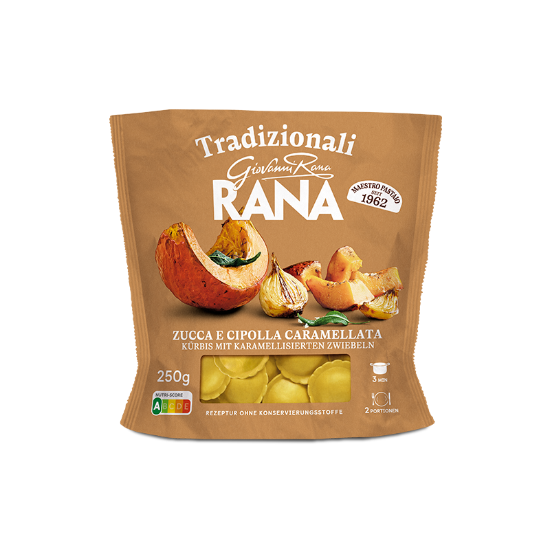 Ravioli Kürbis mit karamellisierten Zwiebeln