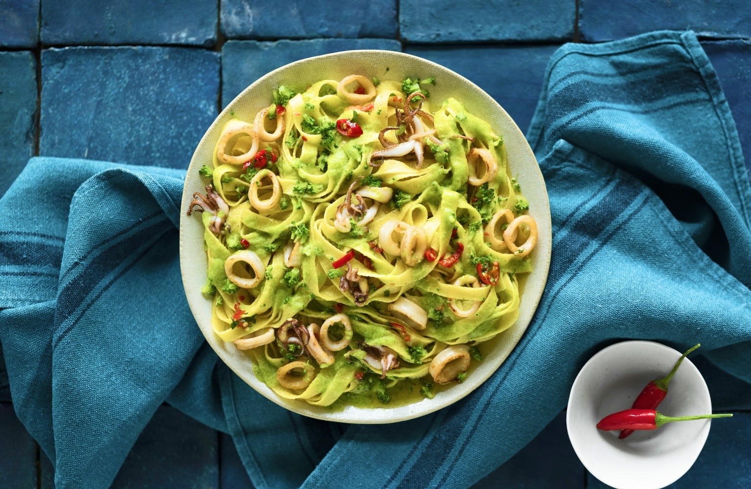 TAGLIATELLE CON CREMA DI BROCCOLI E CALAMARETTI - Giovanni Rana