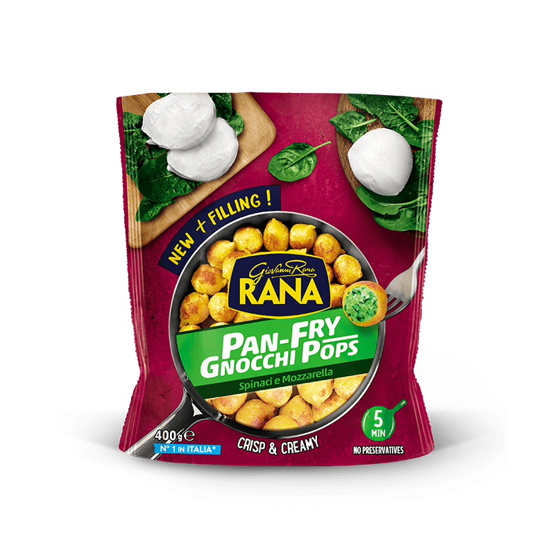 Gnocchi pops Spenat/mozzarella med ostkräm och vaktelägg Giovanni Rana