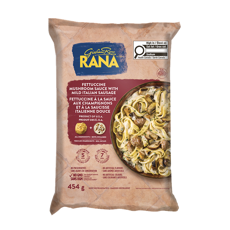 Fettuccine Mushroom Sauce with Mild Italian Sausage