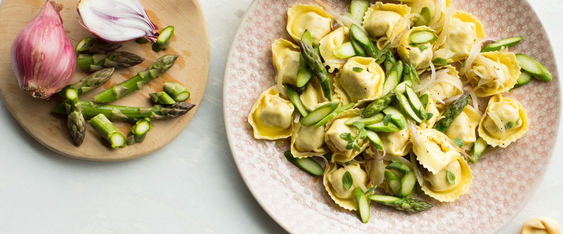 RICOTTA & SPINACH TORTELLINI WITH ASPARAGUS Rana