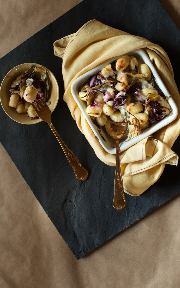 Gnocchi di patate con radicchio al forno