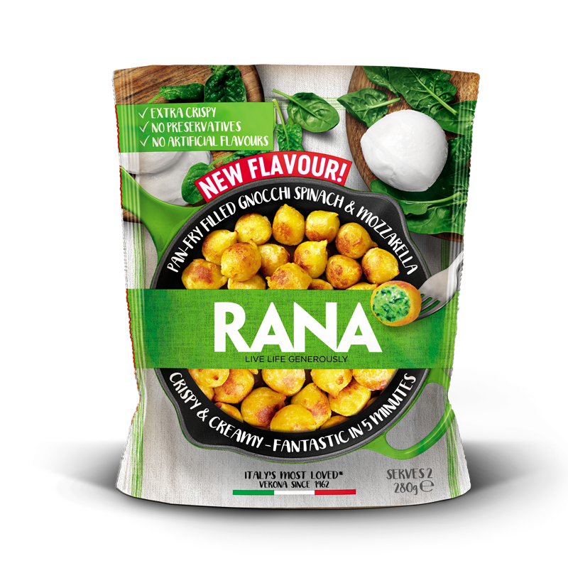 Panfry filled gnocchi spinach and mozzarella Rana