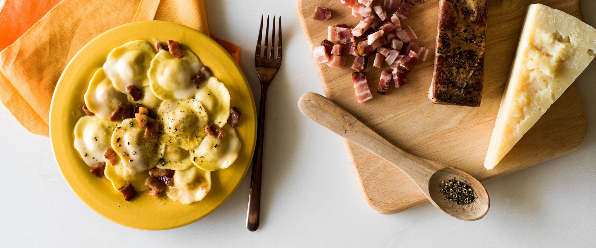 PUMPKIN & ROASTED ONION RAVIOLI ALLA GRICIA Rana